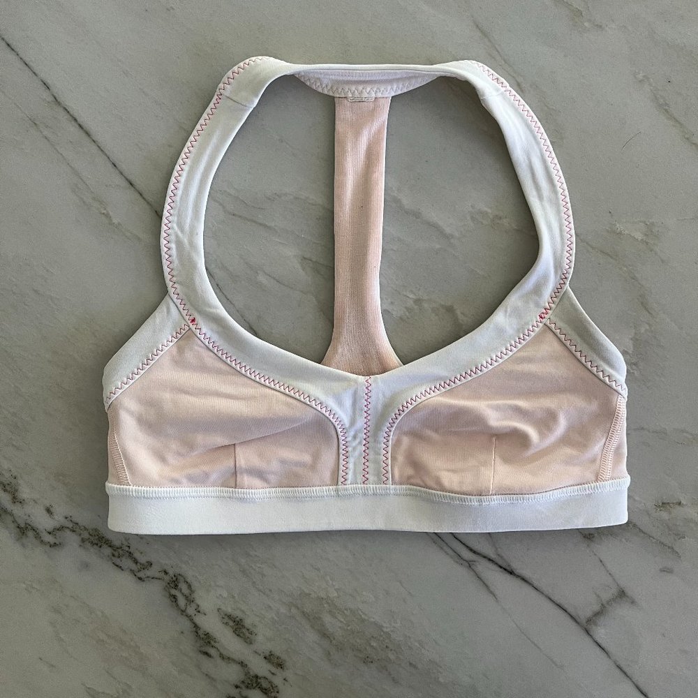 Lululemon pink/white crop top